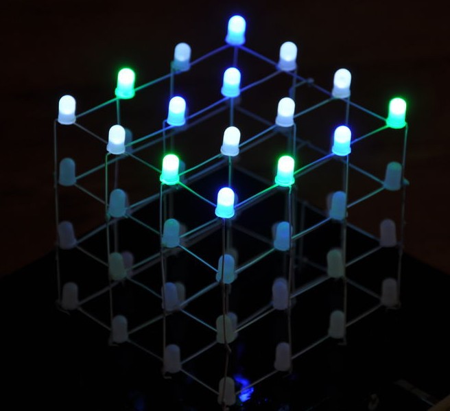 Световой куб матрицы на 4 светодиода