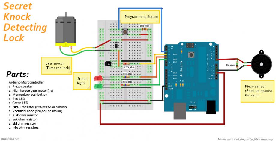 Схема сборки электро замка на Arduino